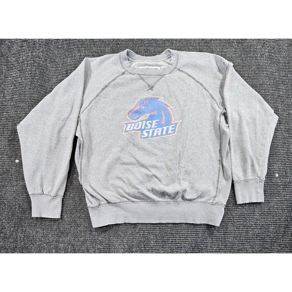 Boise State Broncos Sweatshirt Mens XL Gray Colosseum Athletics Football Lined